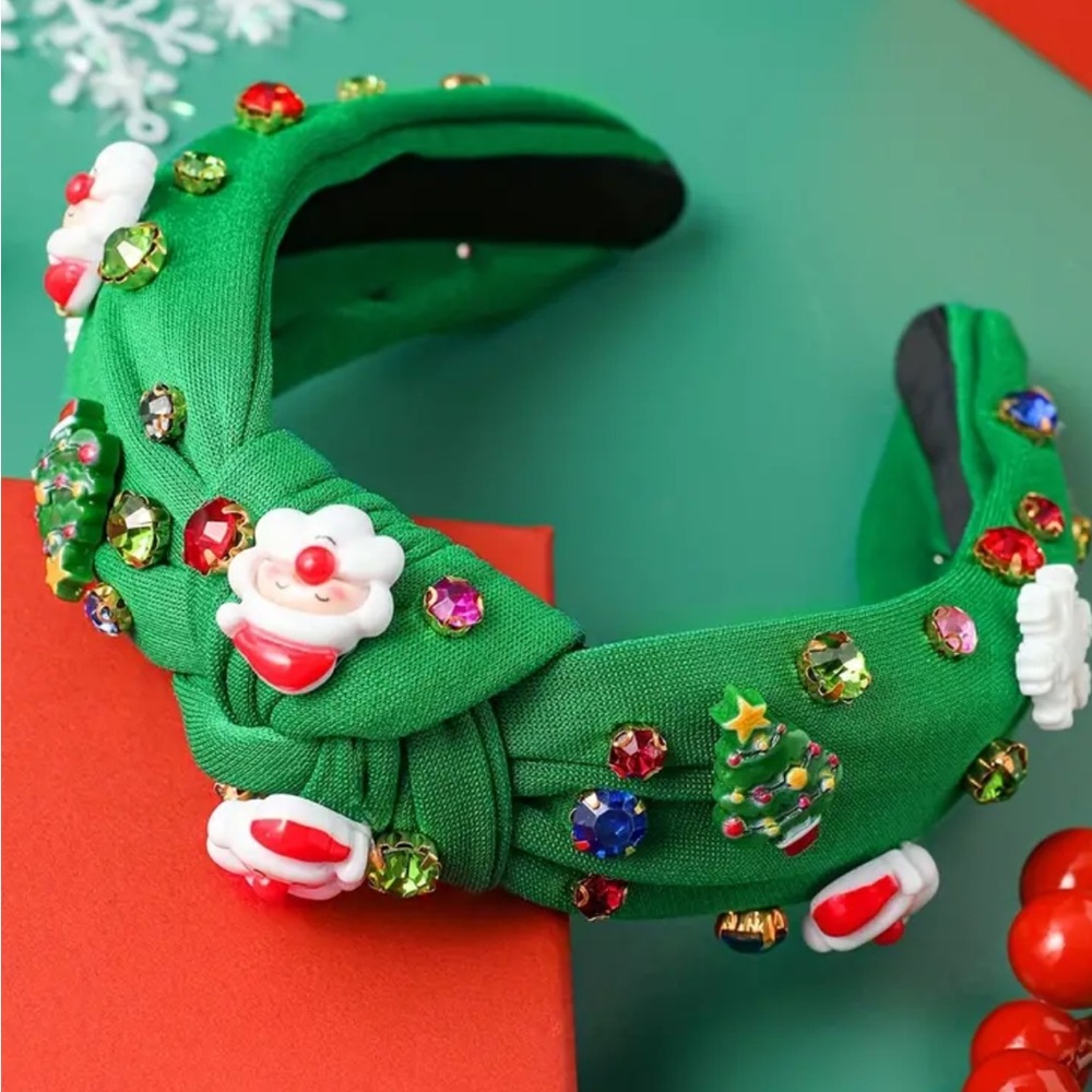 Christmas Rhinestone Knotted Headbands - Picture 3 of 4